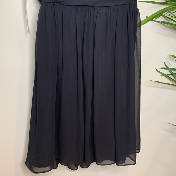 Bill Levkoff NWT Black One Shoulder Evening Cocktail Wedding Side Zip Dress 14 - Picture 12 of 16